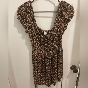 American Eagle Outfitters Floral Dress with Puff Sleeves